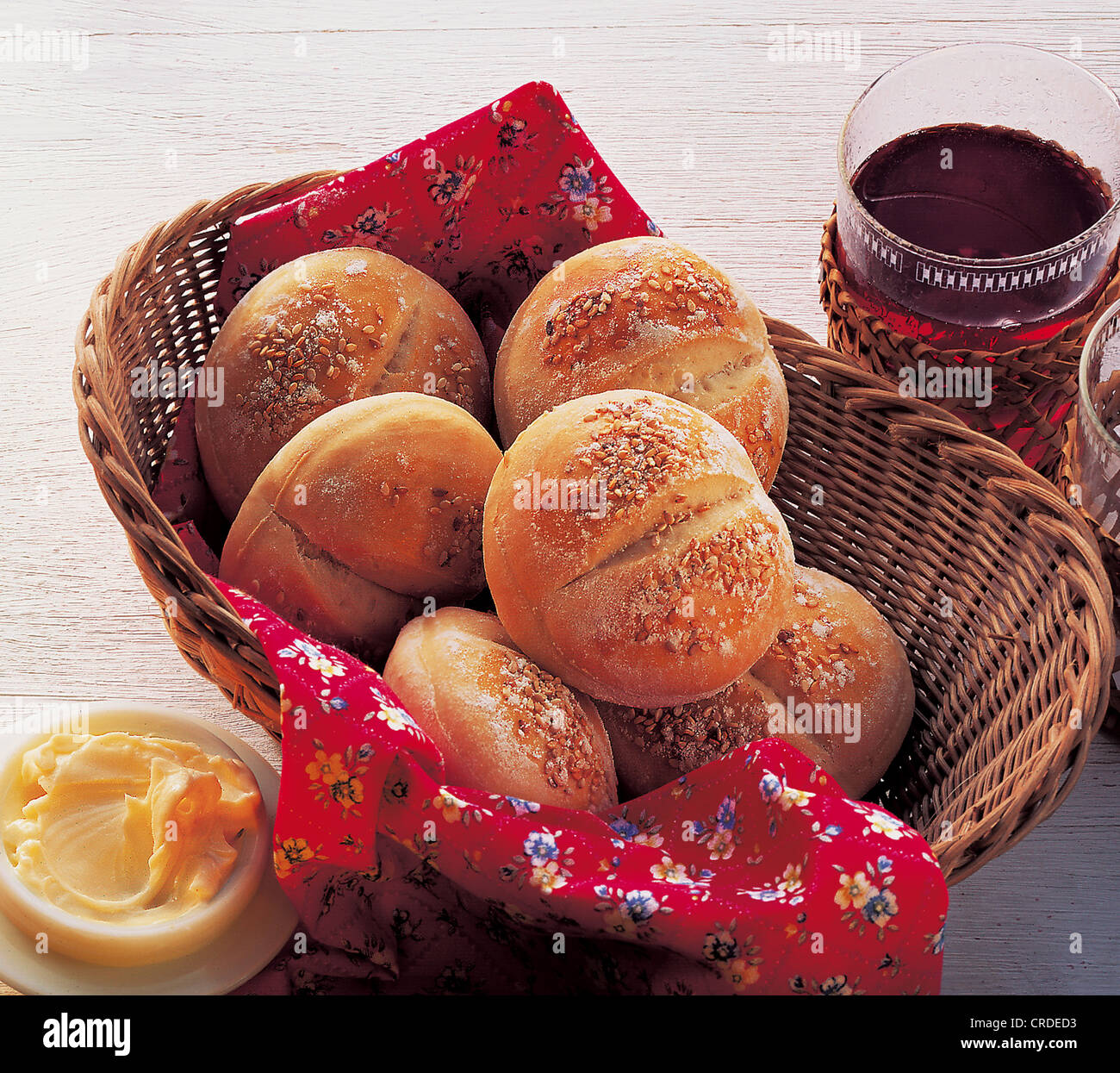 Delicate butter bread rolls, Hungary. Stock Photo