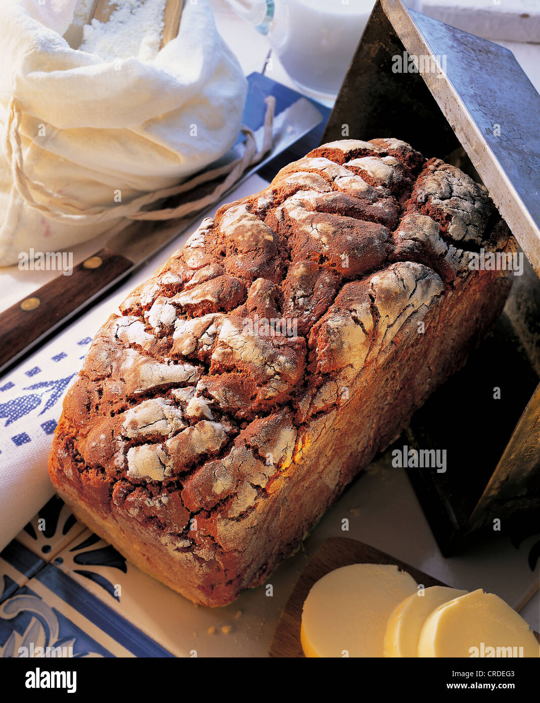 Bruin Brood tin loaf, The Netherlands. Stock Photo