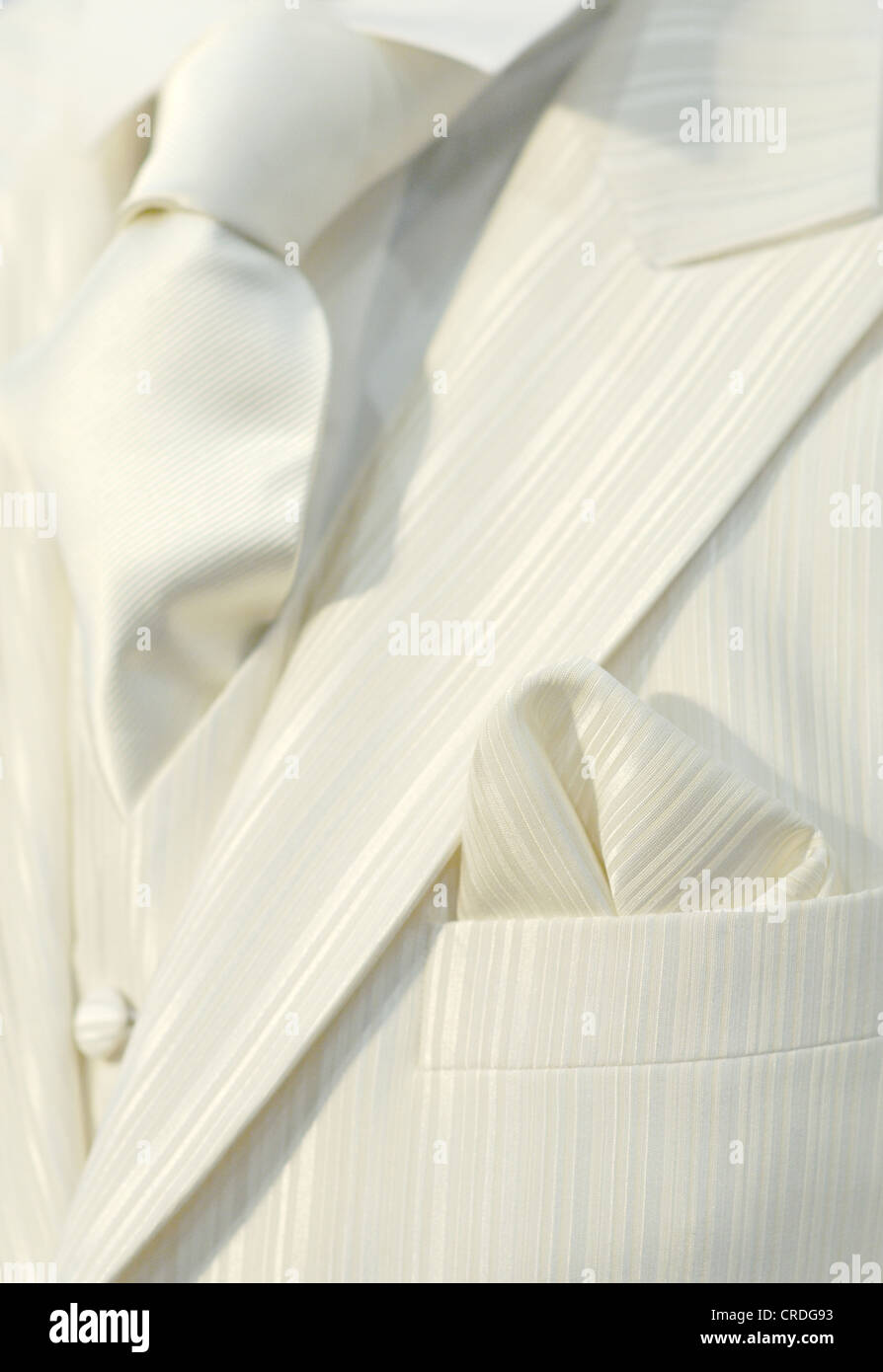 white wedding suit Stock Photo