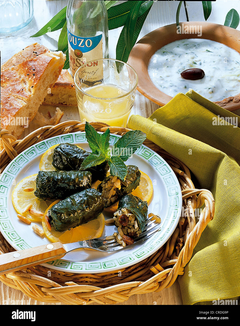Stuffed vine leaves, Greece Stock Photo Alamy