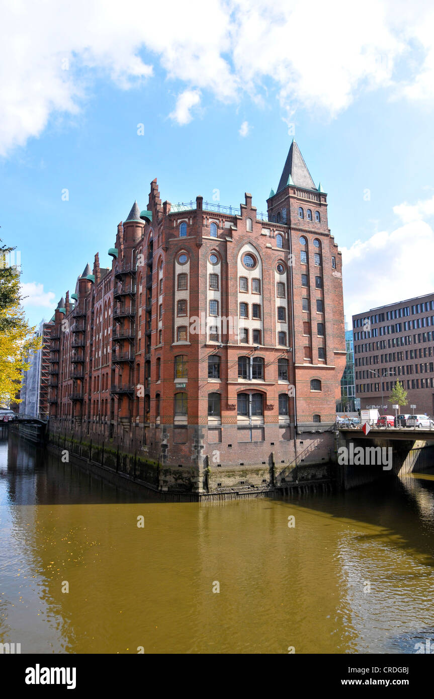 So-called town hall, head office of the Hamburger Hafen und Logistik logistics and transportation company in the Speicherstadt Stock Photo