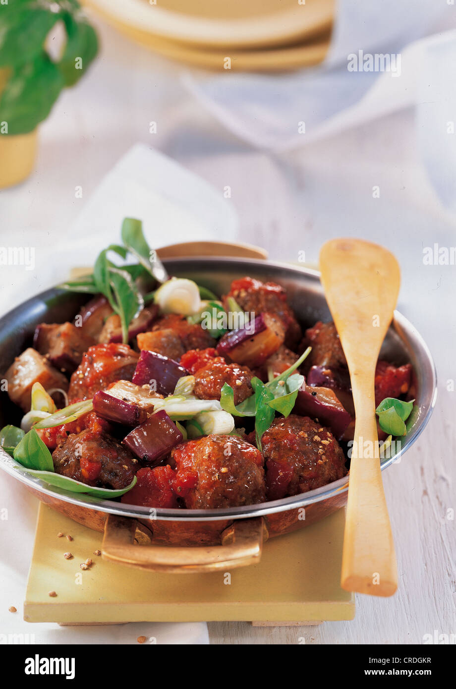 Eggplant stew with beef Stock Photo Alamy