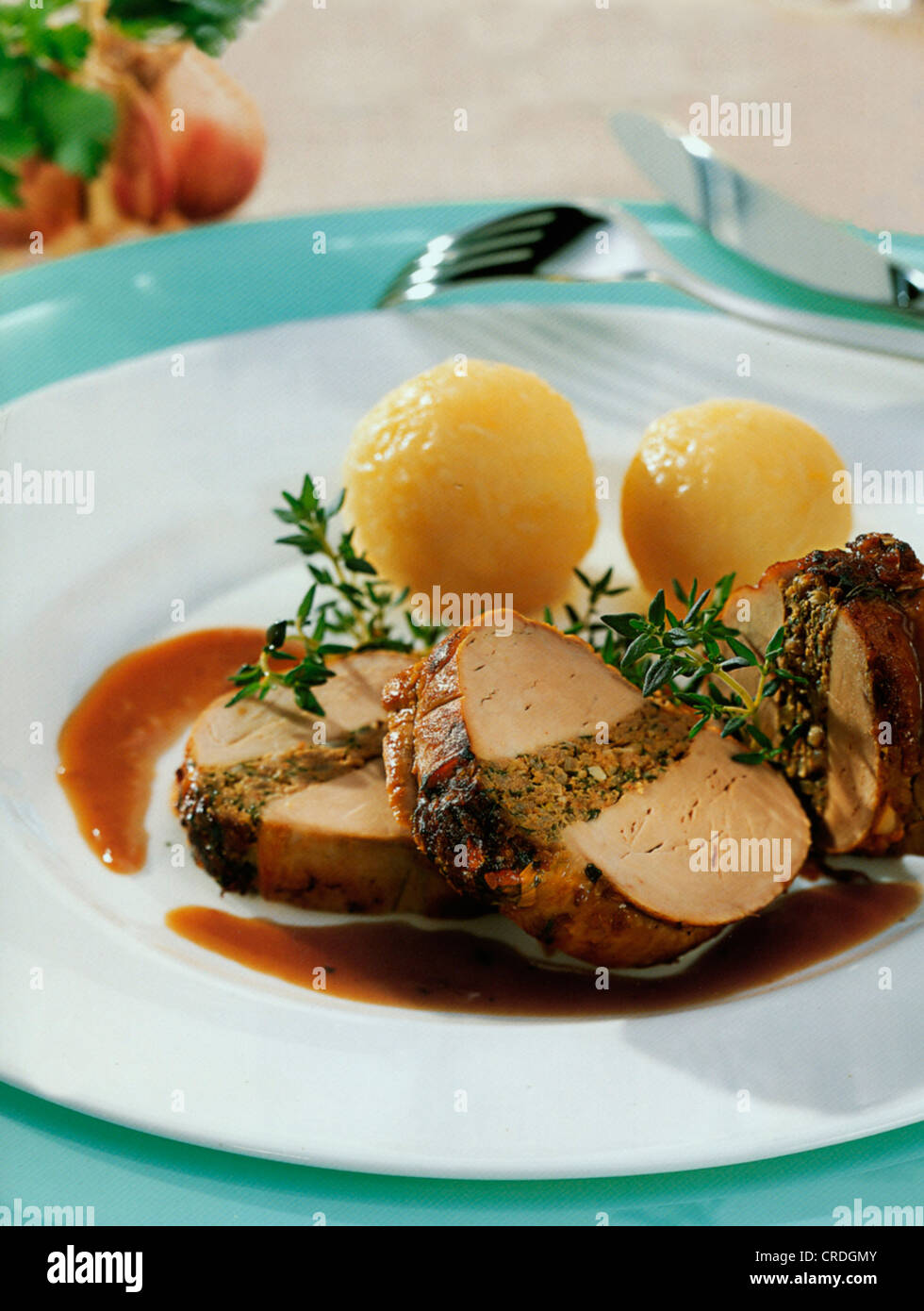 Stuffed pork fillet Stock Photo Alamy