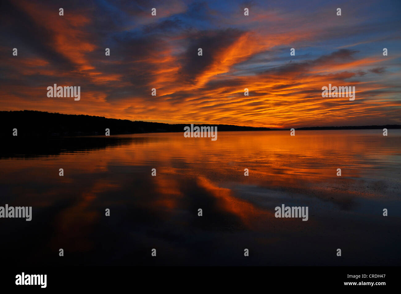 Sunrise, Pewaukee Lake, Wisconsin, USA Stock Photo