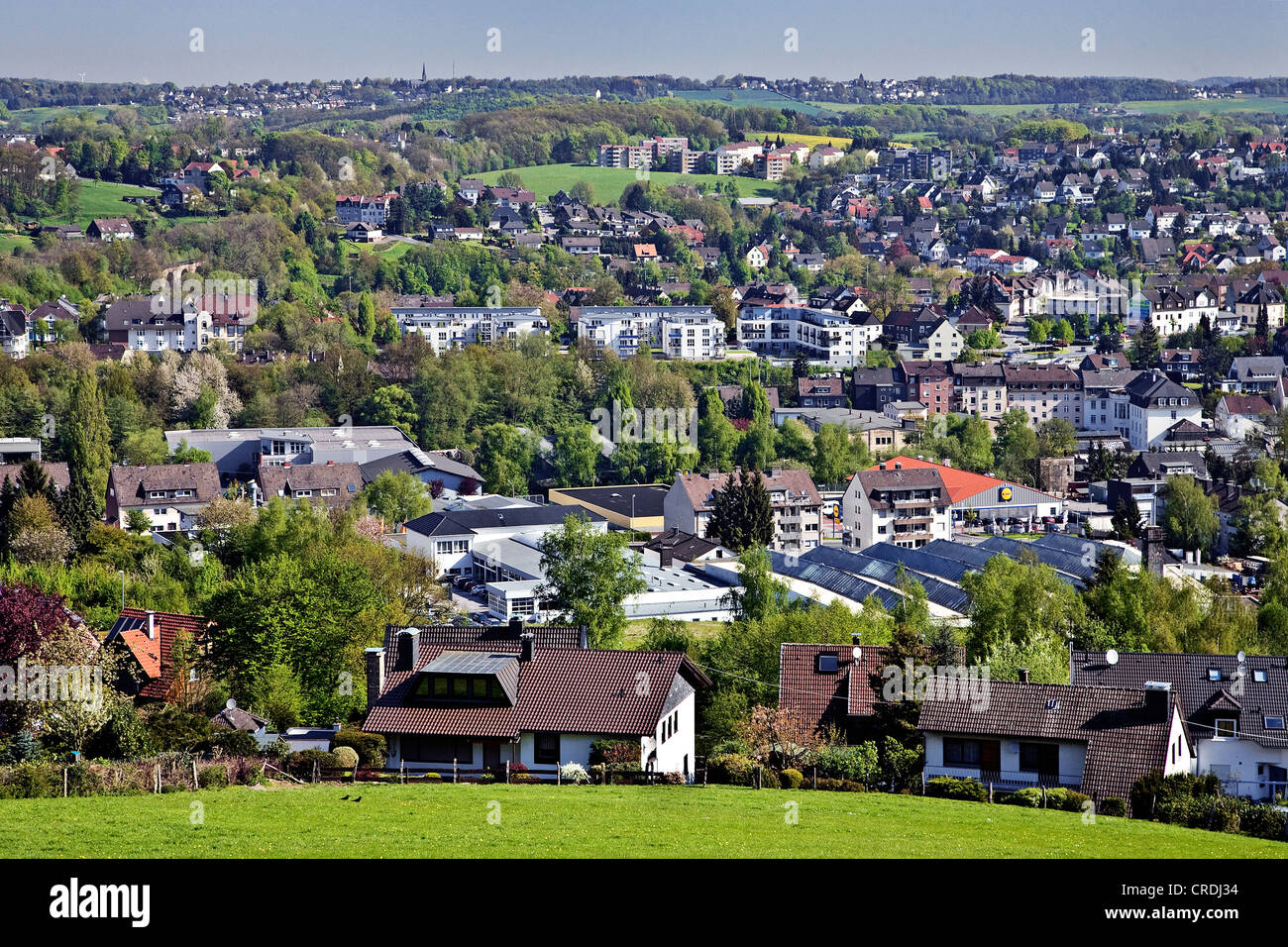 view on Gevelsberg, Germany, North Rhine-Westphalia, Ruhr Area, Gevelsberg Stock Photo