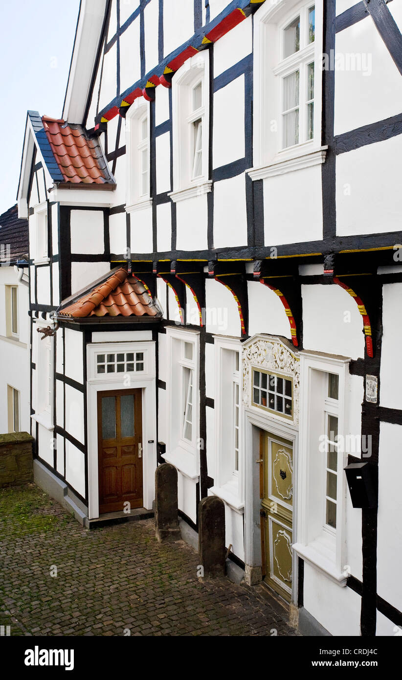 detail of timbered house, Germany, North Rhine-Westphalia, Ruhr Area, Sprockhoevel Stock Photo