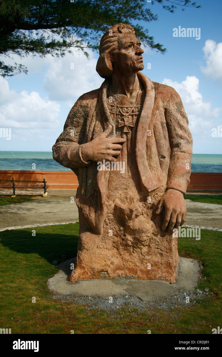 Christopher Columbus statue in Baracoa, Cuba, Greater Antilles