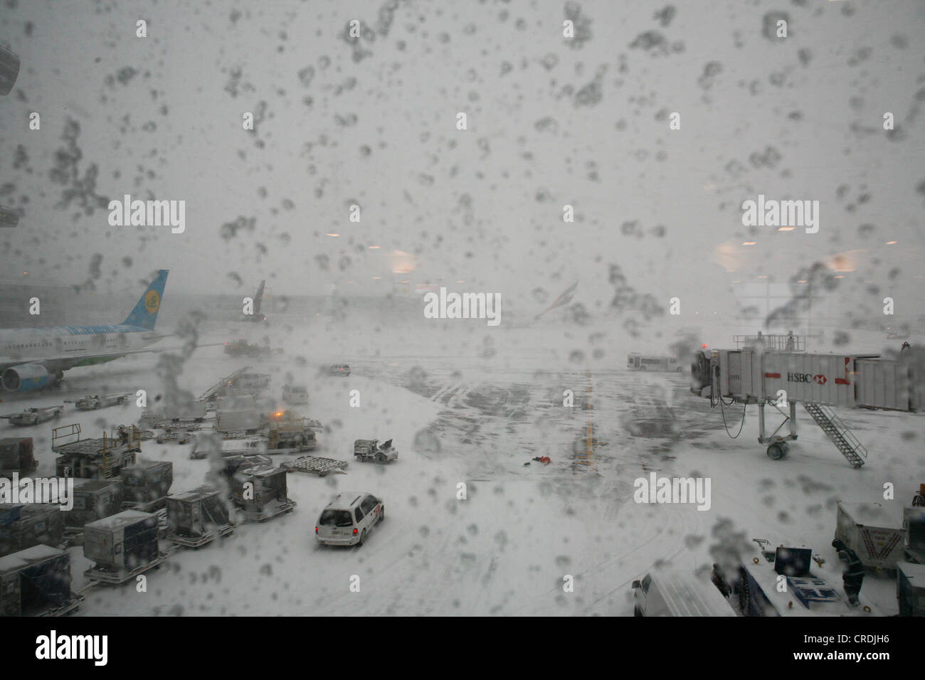 A blizzard putting New York's JFK airport out of service for several days in December 2010, New York, USA, America Stock Photo