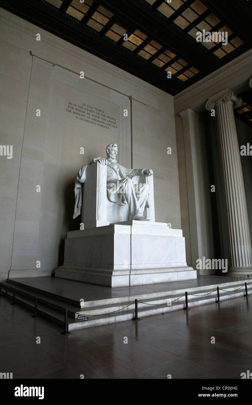 Abraham Lincoln Monument in Washington DC, USA, America Stock Photo