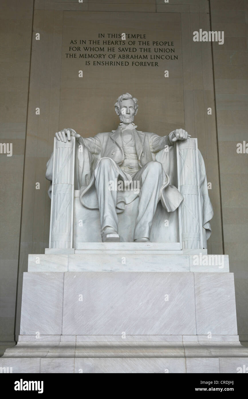 Abraham Lincoln Monument in Washington DC, USA, America Stock Photo