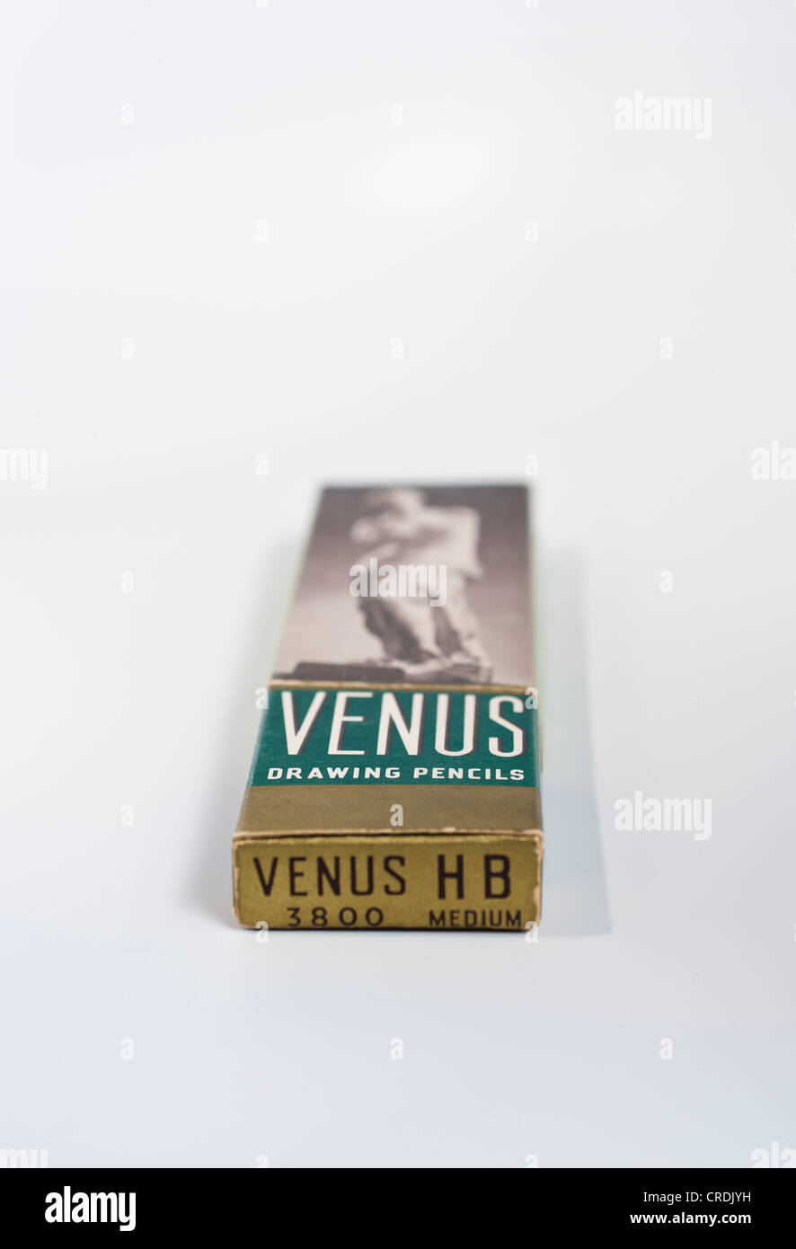 A Vintage Venus drawing pencil box with picture of the Venus de Milo Stock Photo