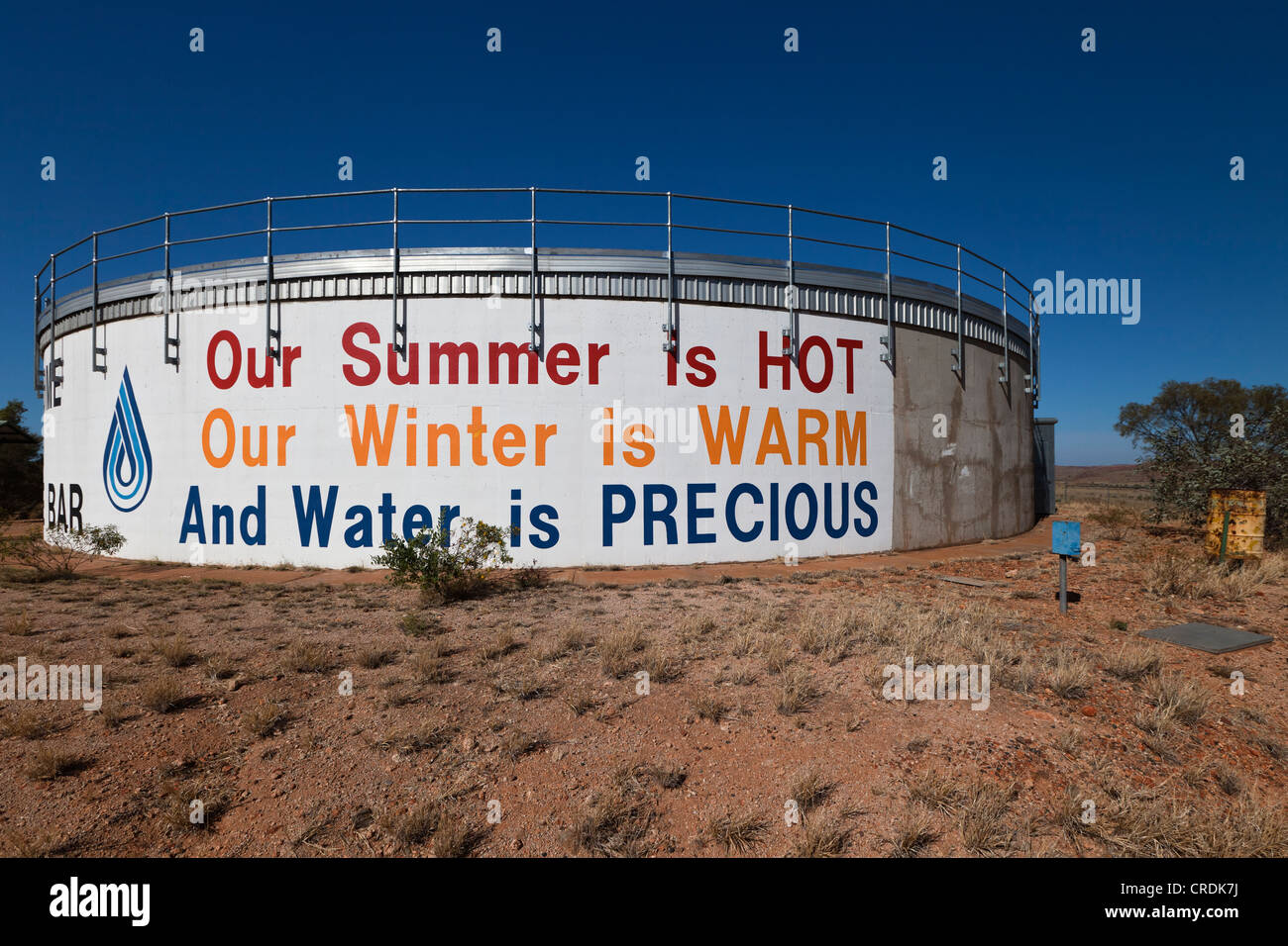 Water tank in Marble Bar, Australia's hottest town, Marble Bar, Western Australia, Australia Stock Photo