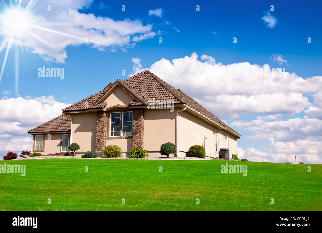 Beautiful modern design house home with blue sky Stock Photo - Alamy
