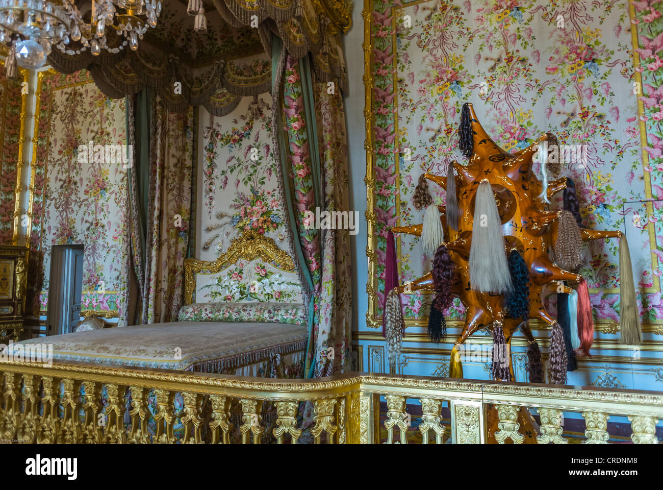 Paris, France, Tourists Visiting Queen's Bedroom inside the Chateau de Versailles, French Castle