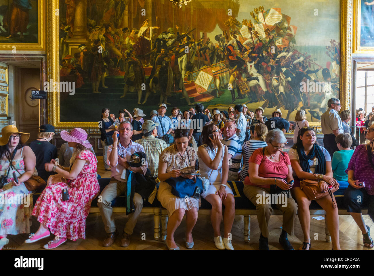Versailles, France, Crowd Tourists Visiting Art Galleries inside the
