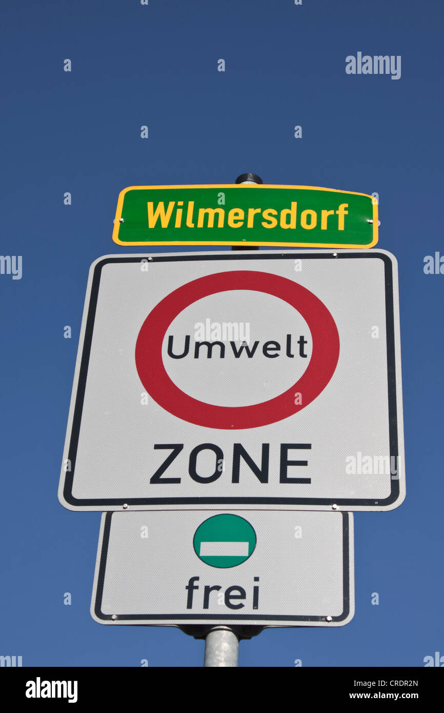 Sign, environmental zone, Wilmersdorf, Berlin, Germany, Europe Stock Photo