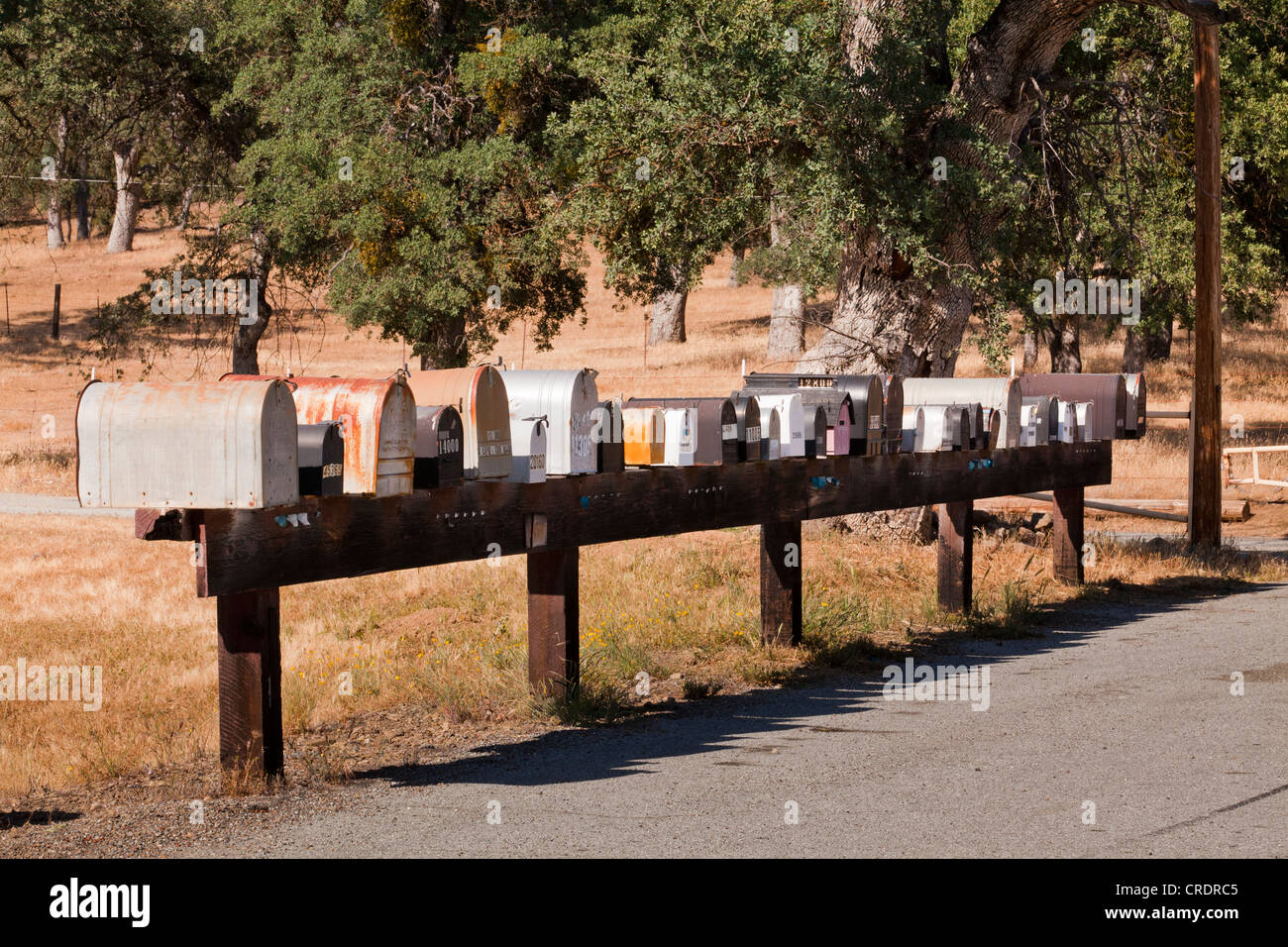 Row of mailboxes in rural America Stock Photo Alamy