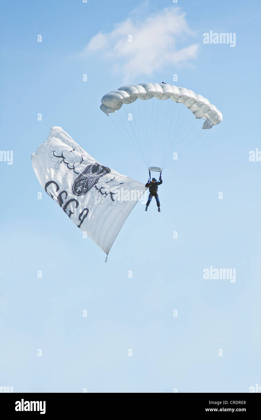 Parachutist, GSG-9 unit of the German Federal Police, elite counter-terrorism and special operations unit of the German Federal Stock Photo