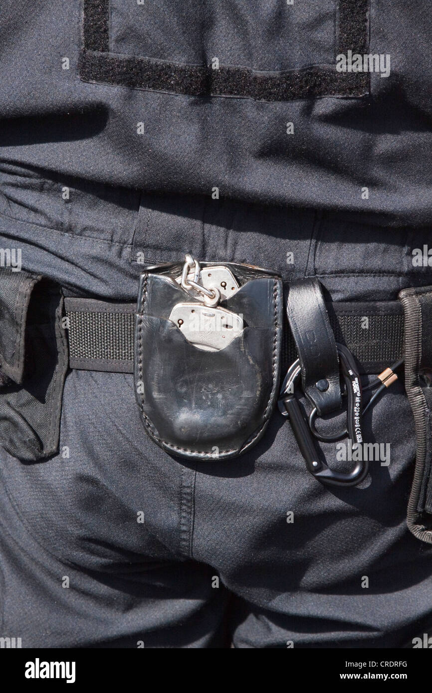 Police, belt, handcuffs, equipment, Germany Stock Photo