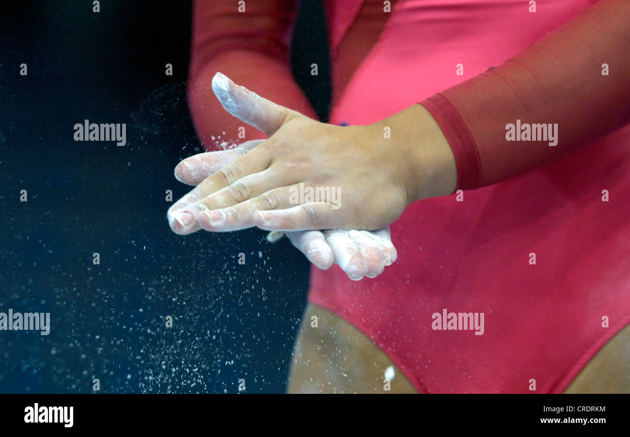 chalk, artistic gymnastics Stock Photo