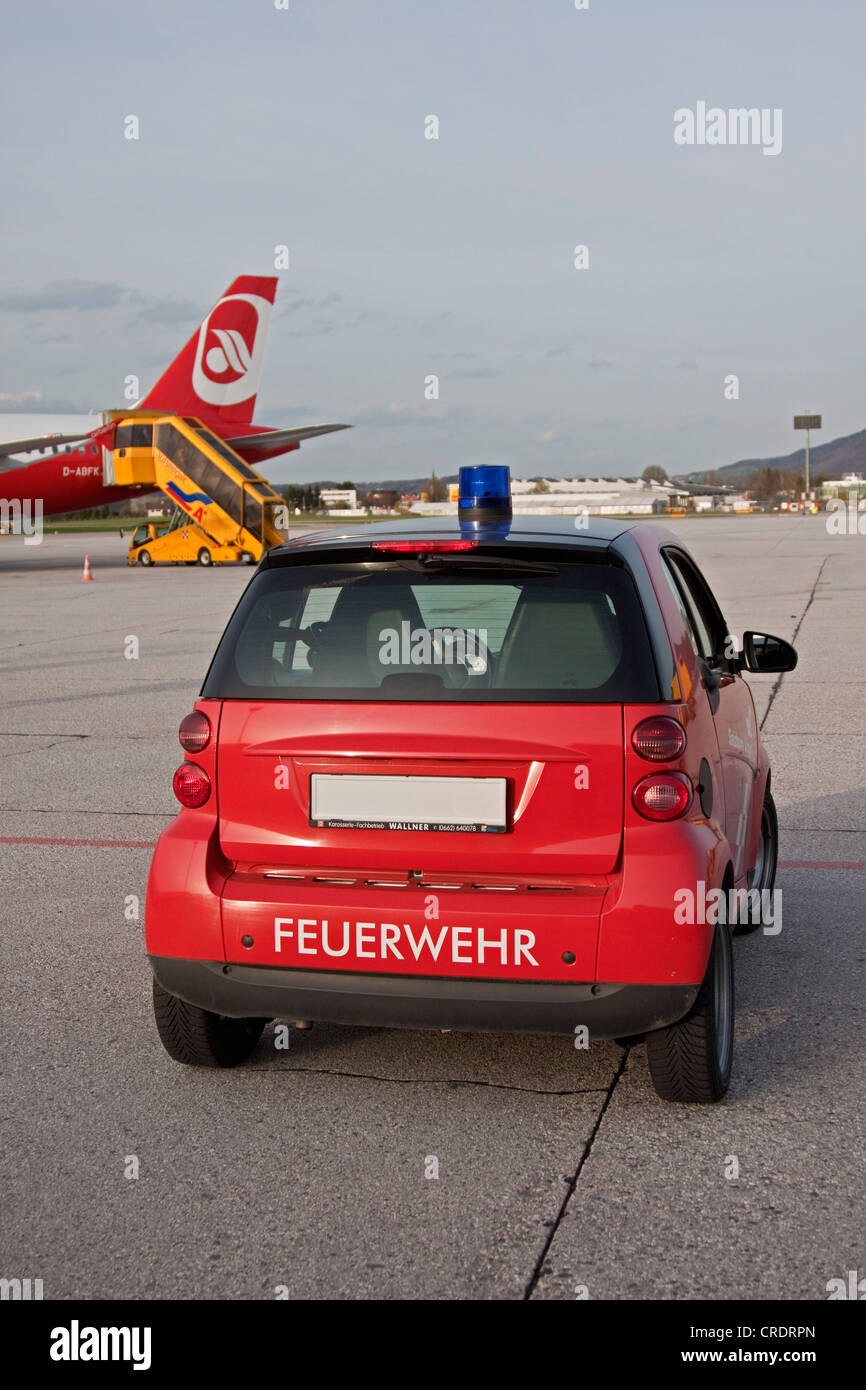 Smart car as a fire engine, Salzburg Airport W.A. Mozart, Salzburg,  Austria, Europe Stock Photo - Alamy