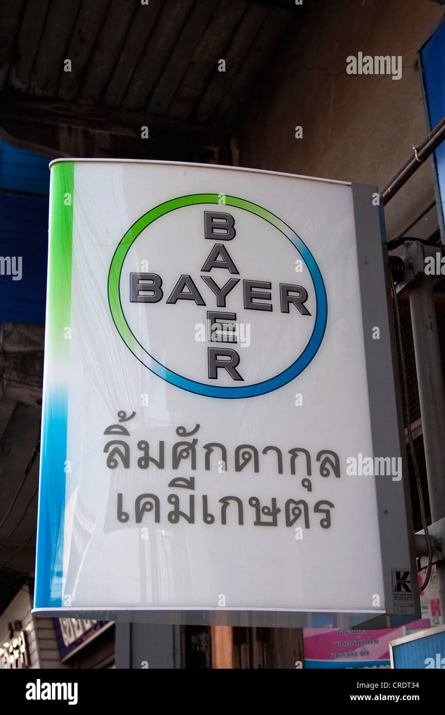 Sign of Bayer AG in Thailand, Asia Stock Photo Alamy
