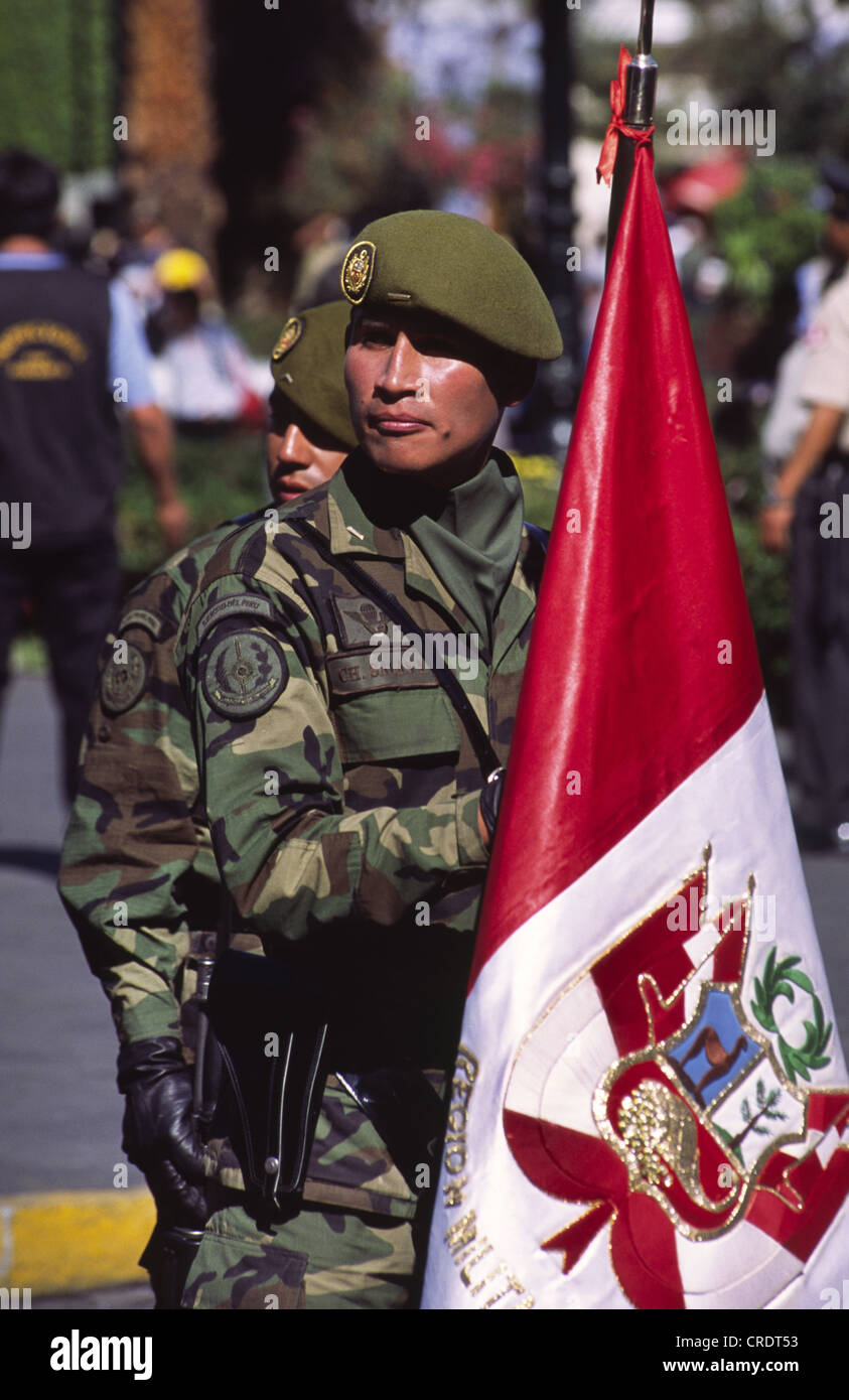Special forces soldier during Arequipa Day parade, Peru Stock Photo Alamy