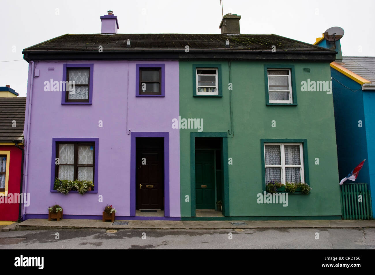 coloured houses at Eyeries, Ireland, Cork, BearaHalbinsel, Eyeries