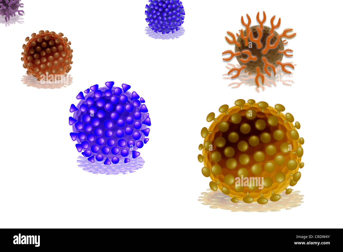 Viruses, scienceart, illustration Stock Photo
