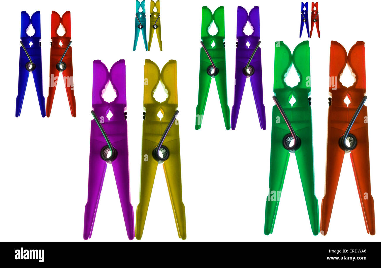 Clothespins as pairs Stock Photo Alamy
