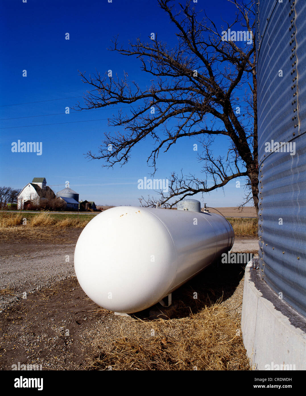 PROPANE TANK USED FOR DRYING GRAIN/ IOWA Stock Photo - Alamy