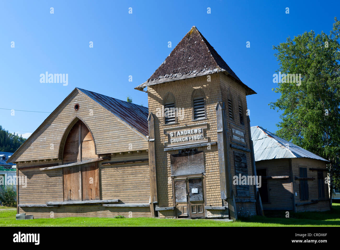 Old church in Dawson City, Canada, North America Stock Photo