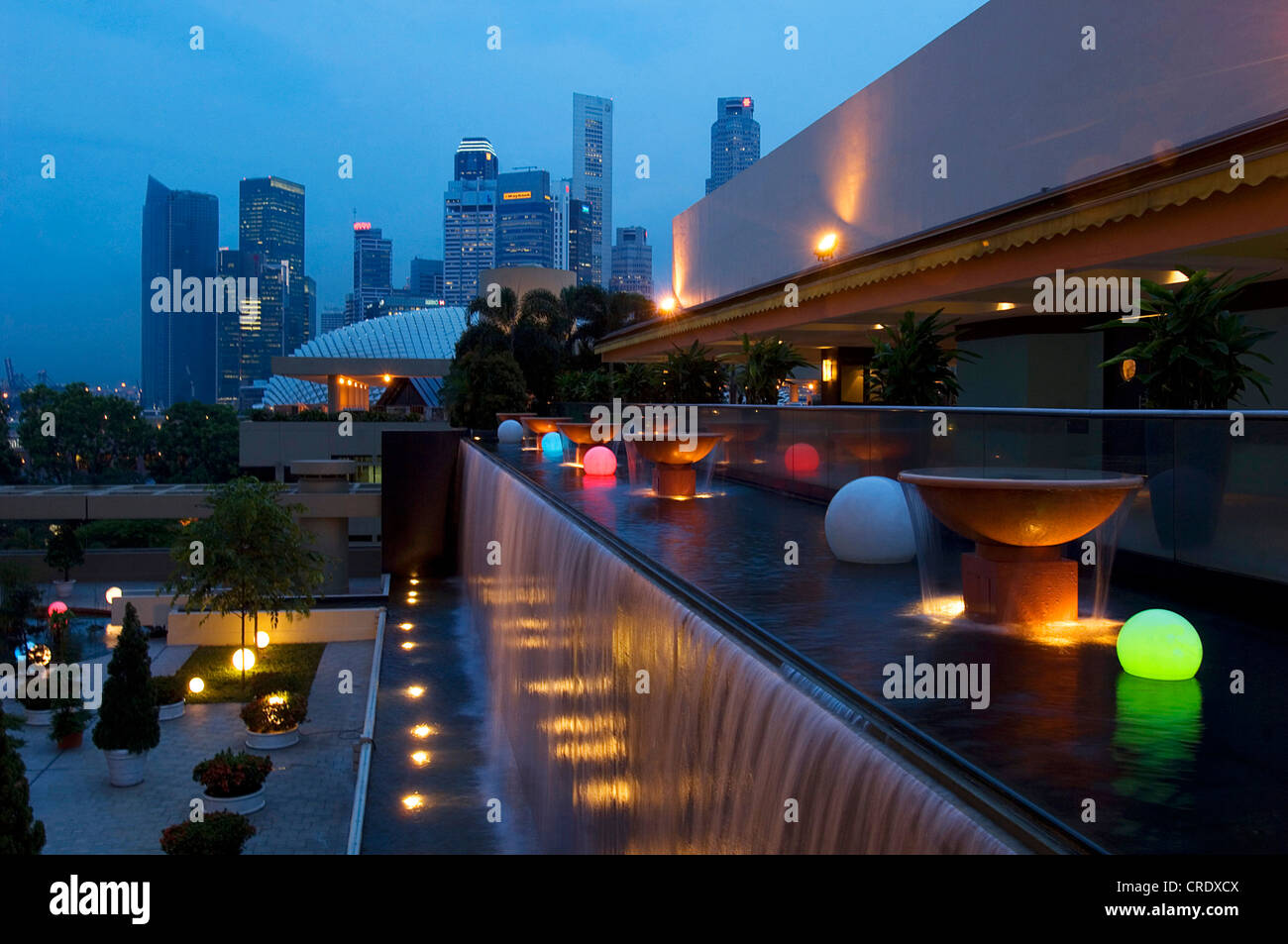 Singapur at night, Singapore Stock Photo