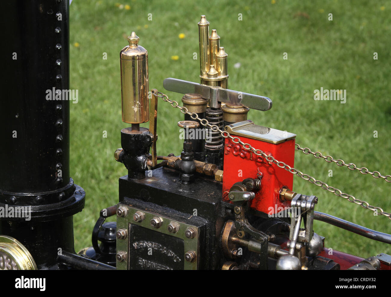 Detail of scale model steam traction engine Stock Photo Alamy