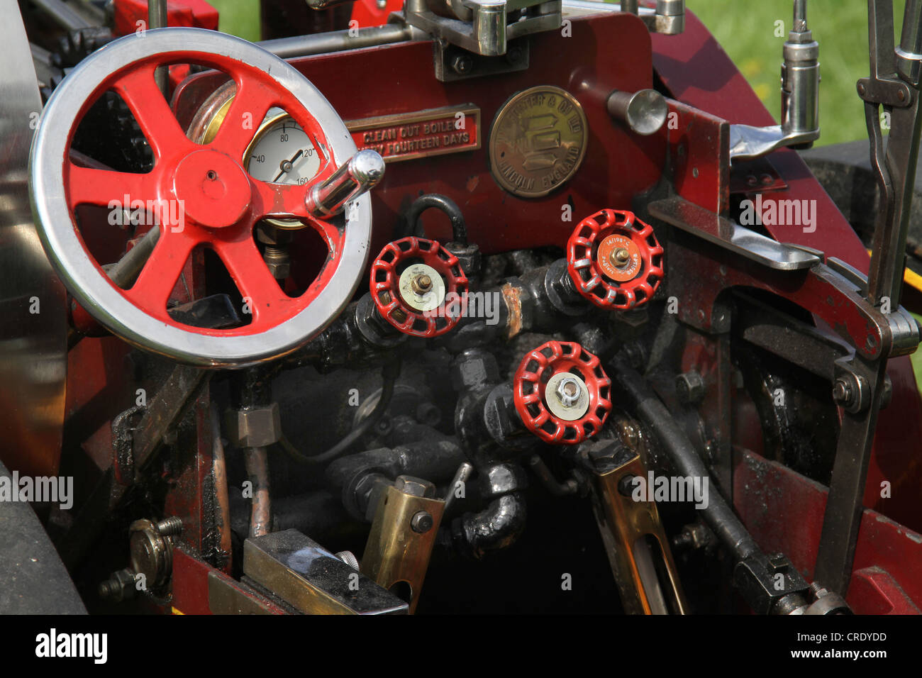 Detail of scale model steam traction engine Stock Photo Alamy