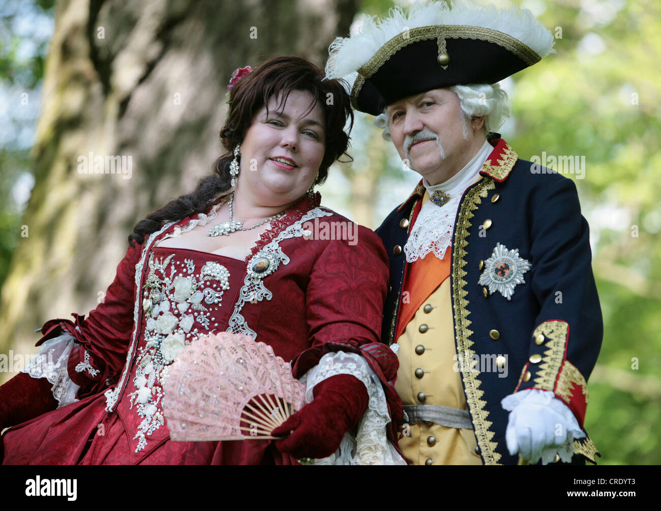couple in the baroque period, Germany, Saxony, Zwickau Stock Photo