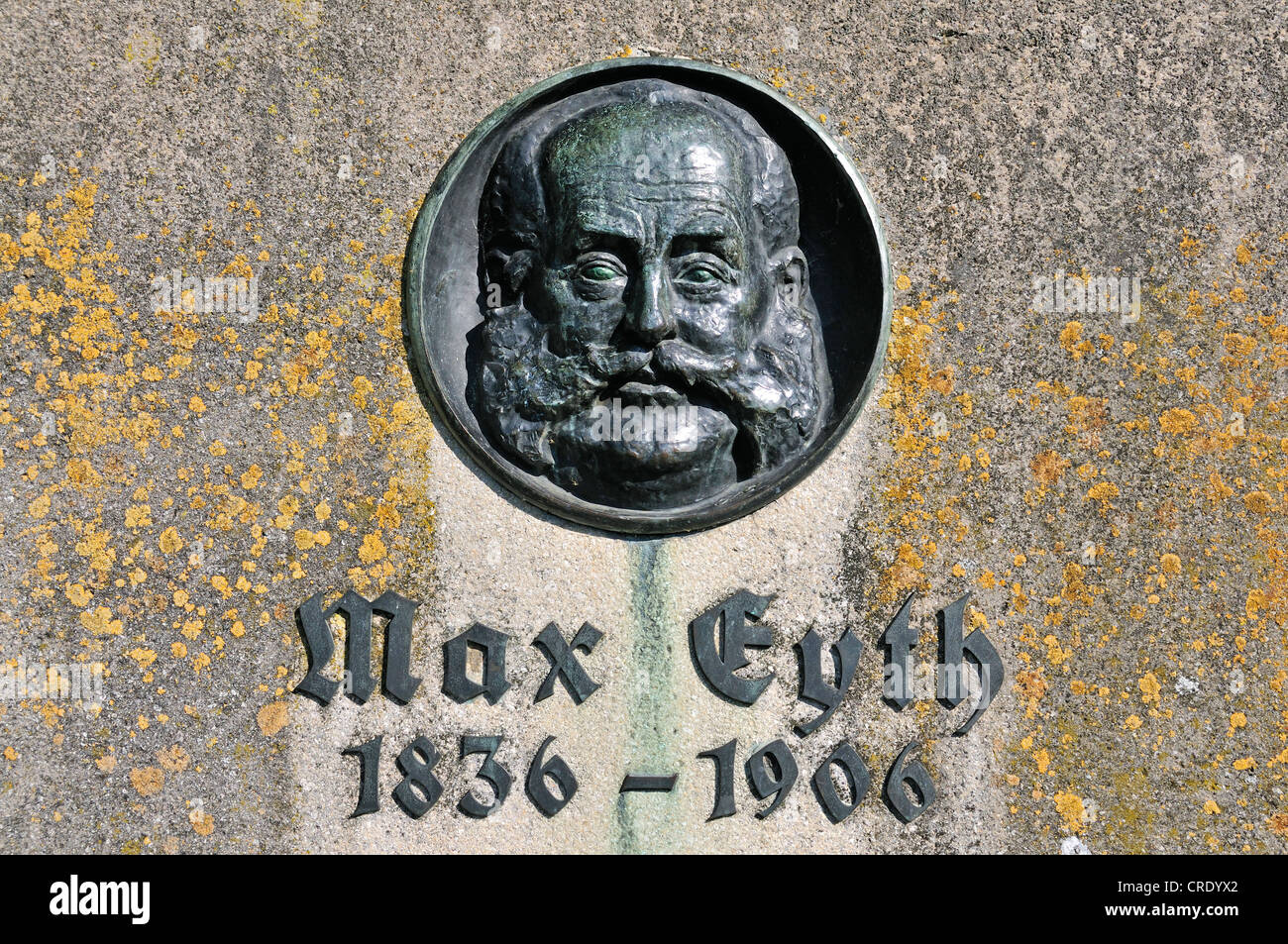 Max Eyth monument, Adlerbastei, this is where the 'Tailor of Ulm' started his flight test, Ulm, Baden-Wuerttemberg Stock Photo