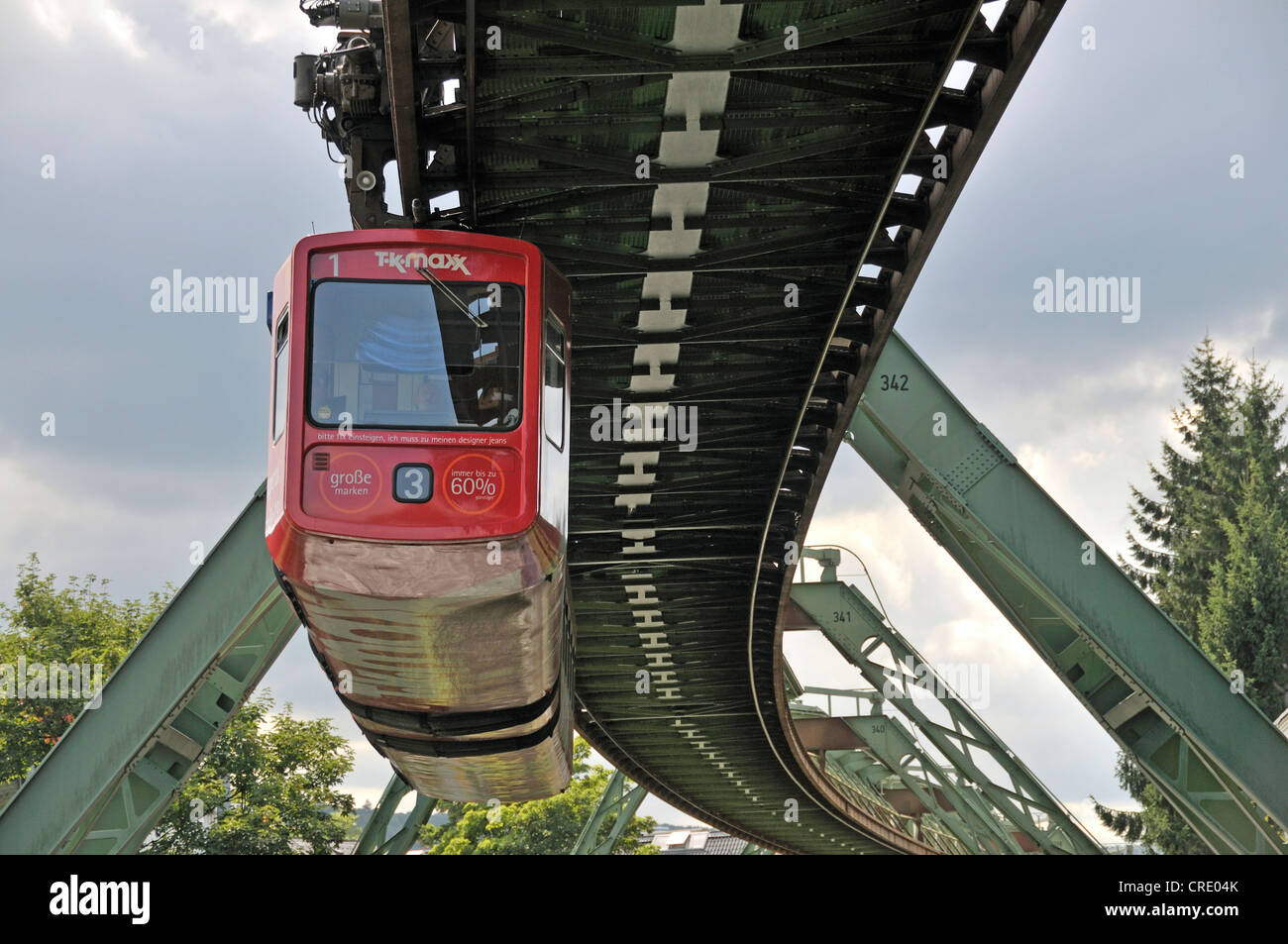 Wuppertal Floating Tram suspended monorail, Wuppertal, Bergisches Land  region, North Rhine-Westphalia, Germany, Europe Stock Photo - Alamy