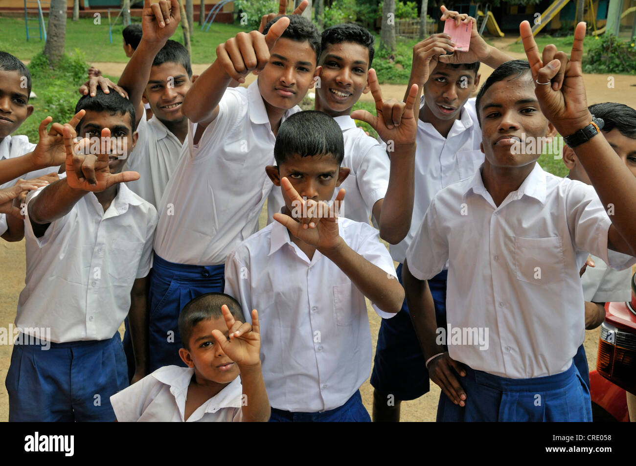 School for the deaf, sign language, Beliatta, Sri Lanka, Ceylon, South Asia, Asia Stock Photo