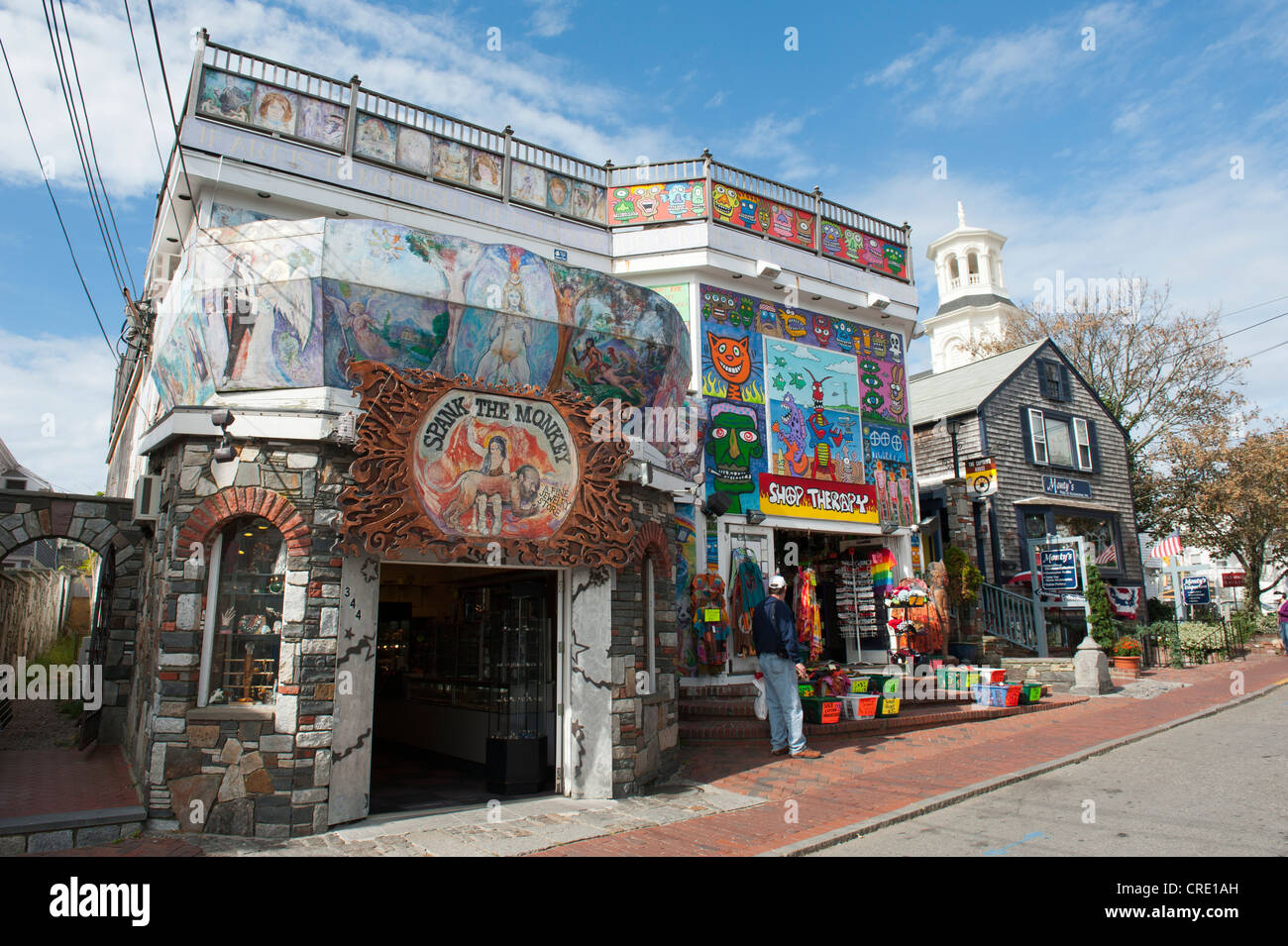 Various shops in a hippie style, Provincetown, Cape Cod Stock Photo