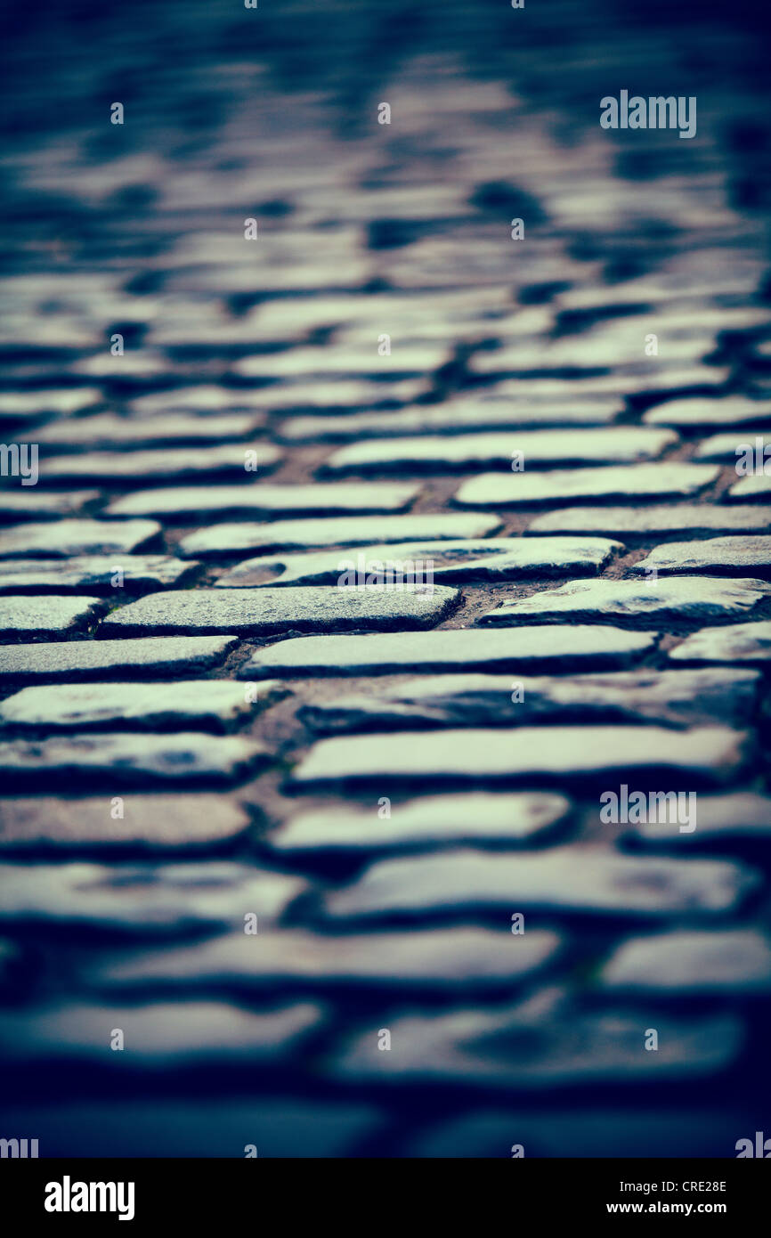 Cobblestones, Leeds, Yorkshire, UK Stock Photo