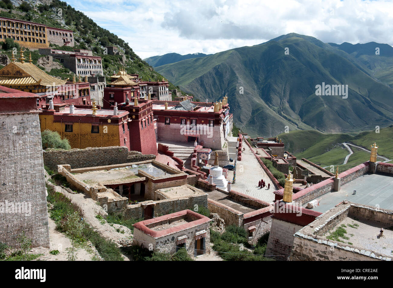 Tibetan Buddhism, Ganden monastery, large monastery complex on a mountain slope near Lhasa