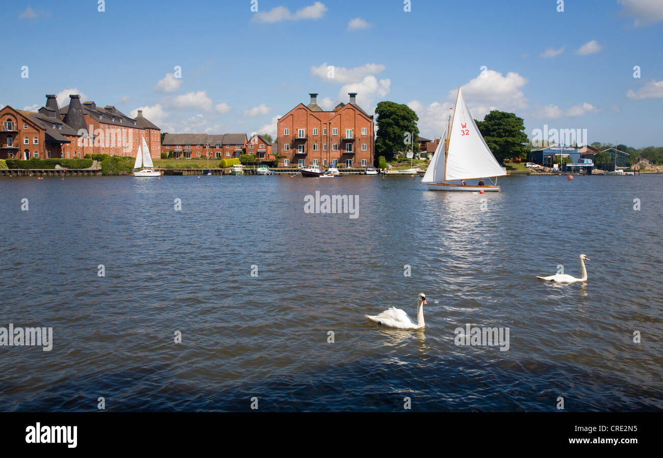 Boats on the water at Oulton Broad, Suffolk, England Stock Photo