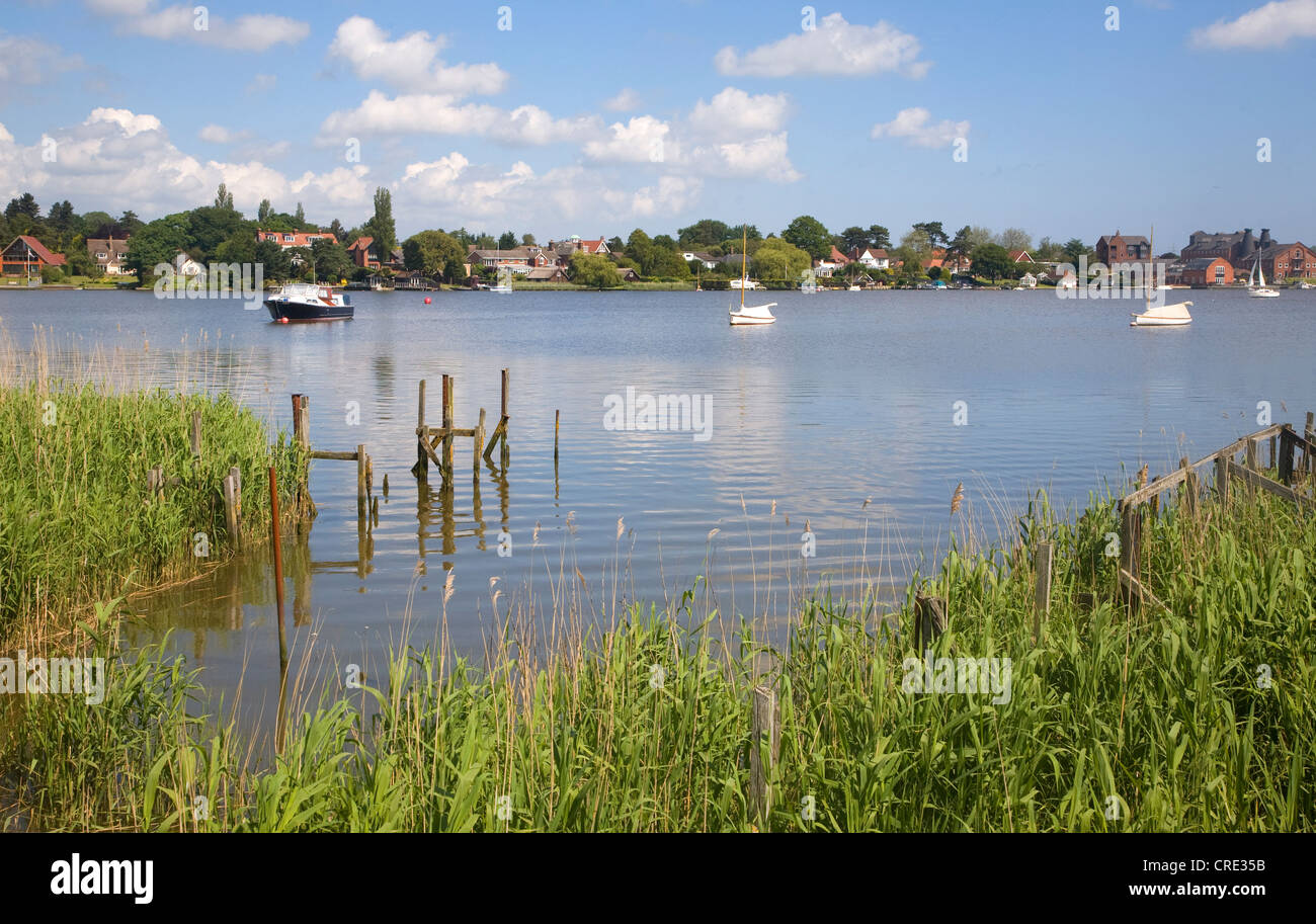 Boats on lake at Oulton Broad, Suffolk, England Stock Photo