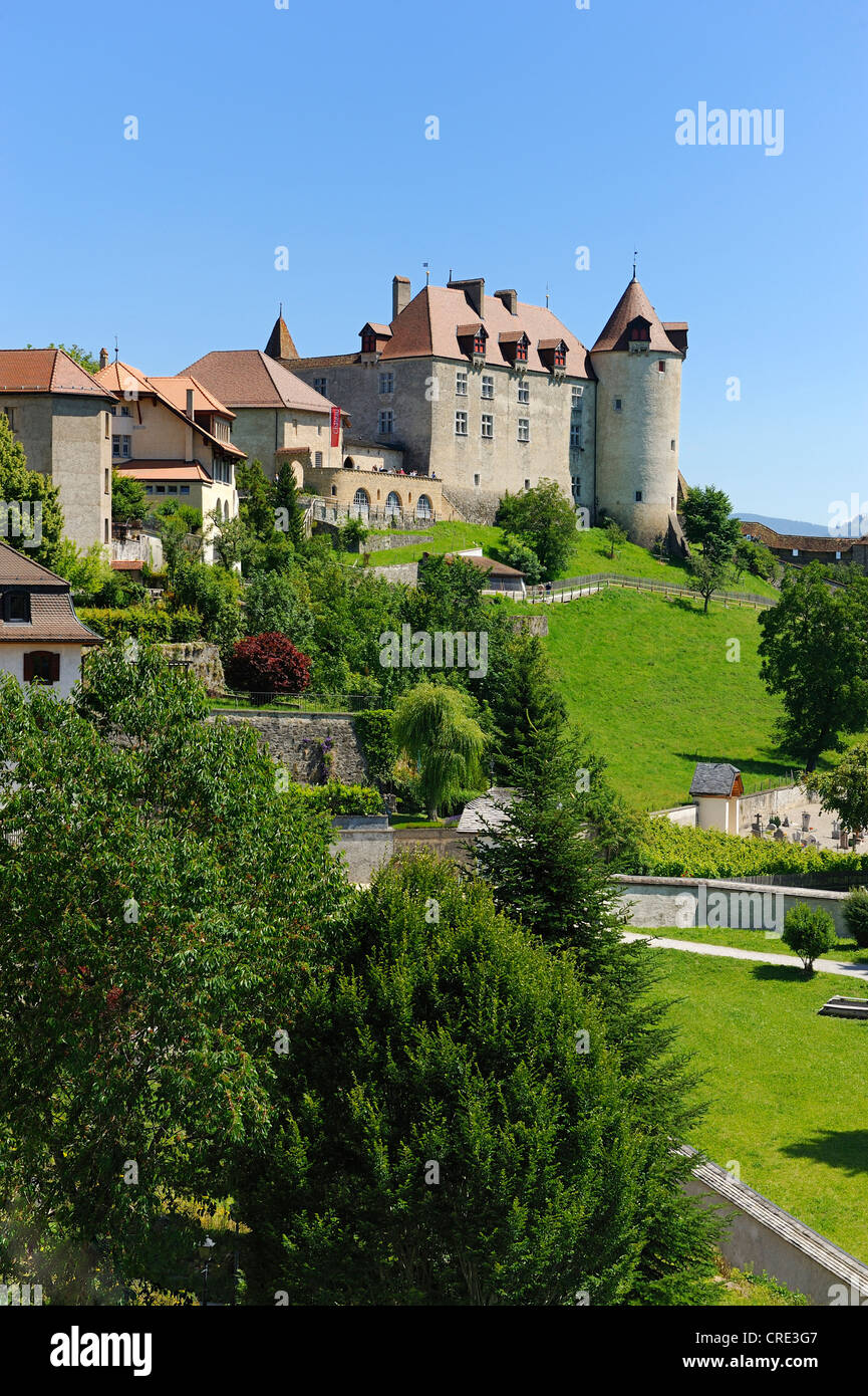 Château de Gruyères castle, Gruyères, Fribourg, Switzerland, Europe Stock Photo