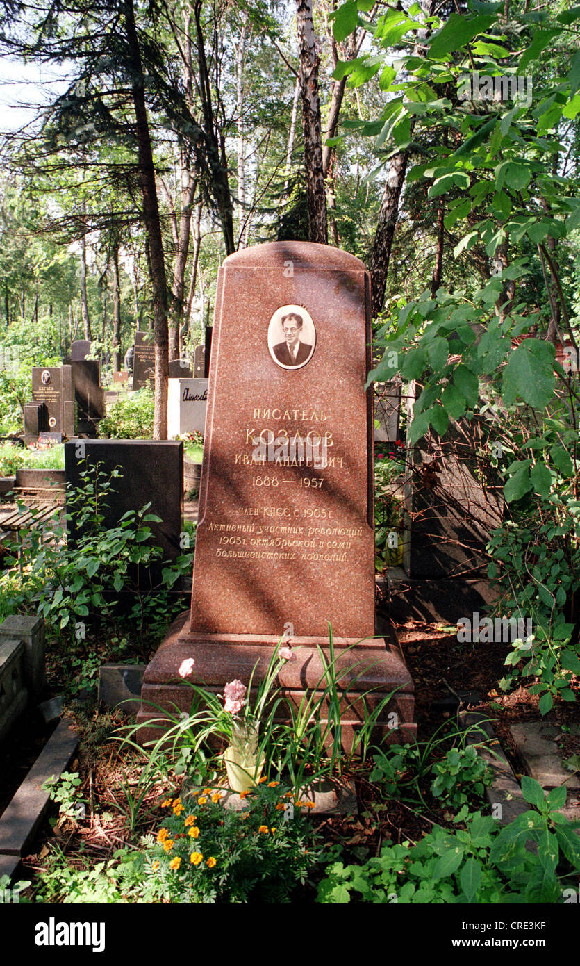 Moscow grave of writer Ivan Kozlov, the cemetery Neujungfrauenklosters Stock Photo