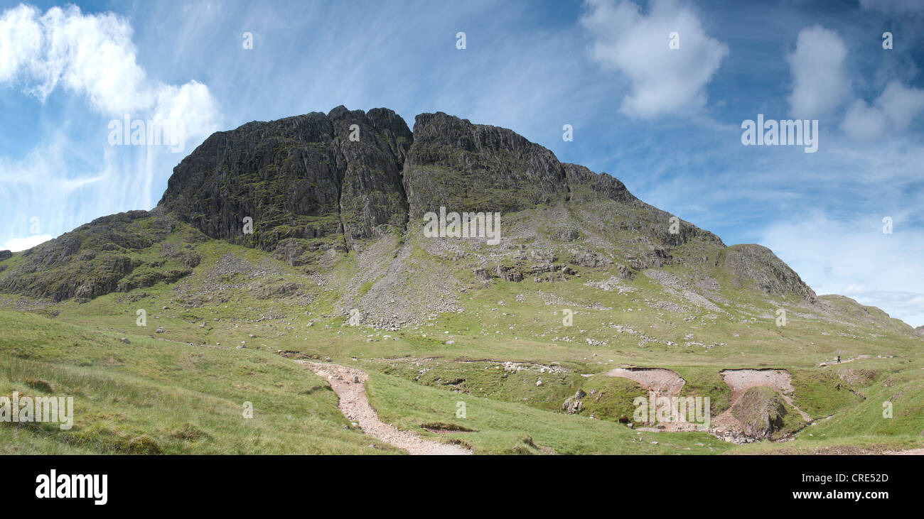 Panoramic of the Lake District fell, Great End, Cumbria Stock Photo