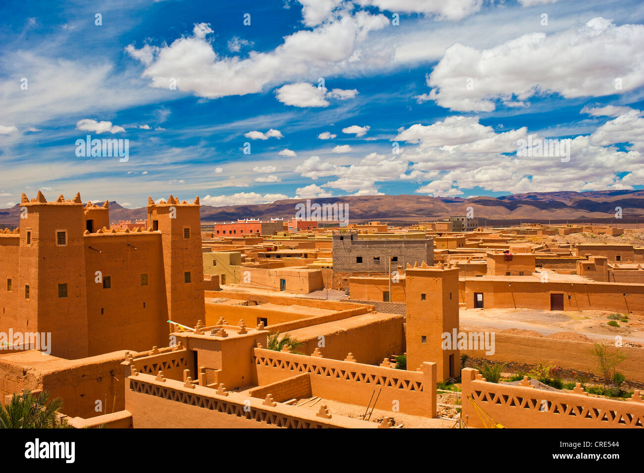 Restored kasbahs, mud fortresses, residential castles of the Berbers, Tighremt, Nekob, southern Morocco, Morocco, Africa Stock Photo