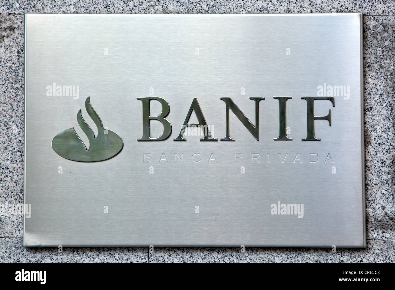 Logo and logotype of the Spanish bank Banco Banif, part of the Spanish banking group Santander, Madrid, Spain, Europe Stock Photo