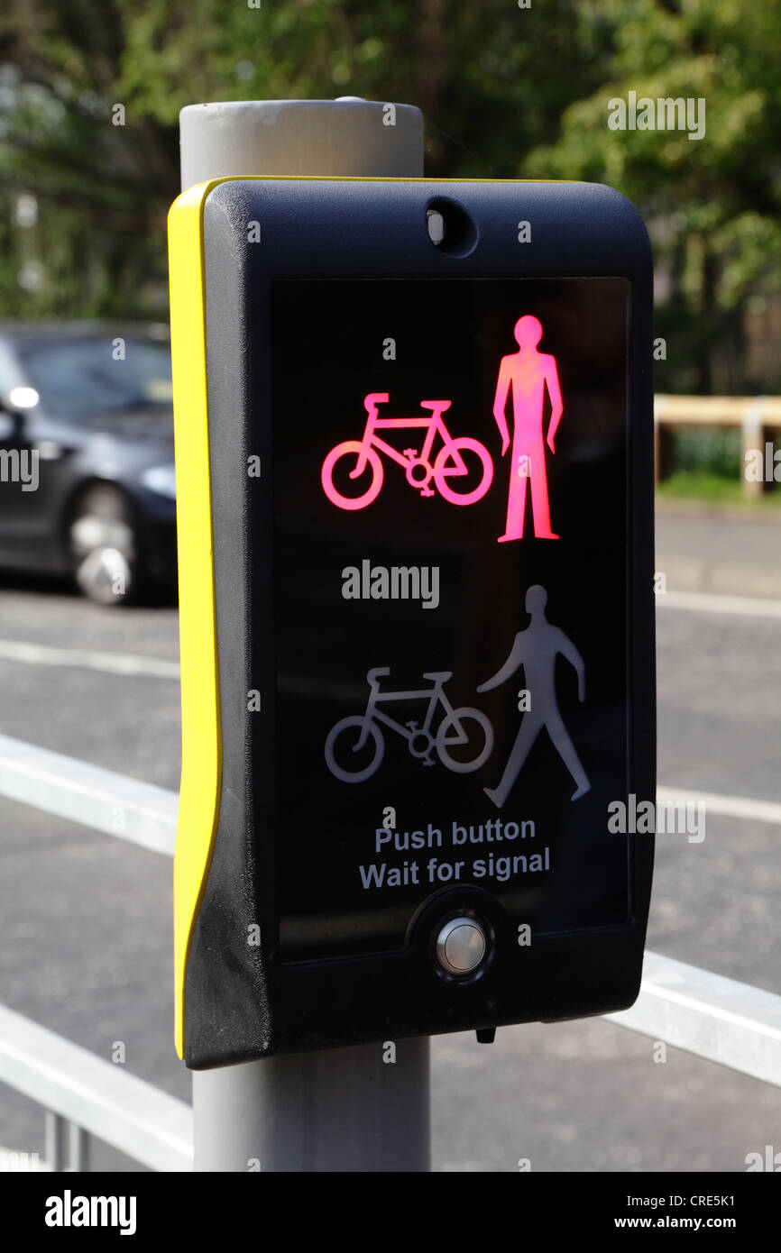 Pedestrian crossing signal at red, UK Stock Photo